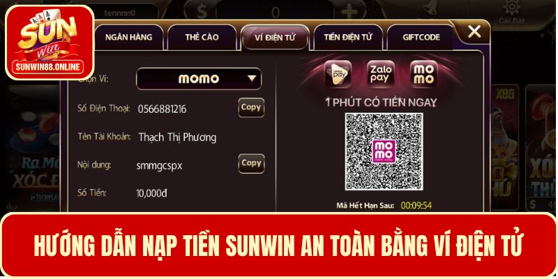 Hướng dẫn nạp tiền Sunwin an toàn bằng ví điện tử
