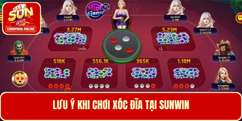 Lưu ý khi chơi xóc đĩa tại cổng game Sunwin